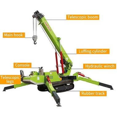 8 Ton Foldable Telescopic Crawler Spider Crane